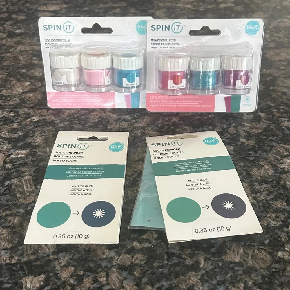 WE ARE MEMORY SPIN IT MICA POWDER & SOLAR POWDER LOT 4 NWT